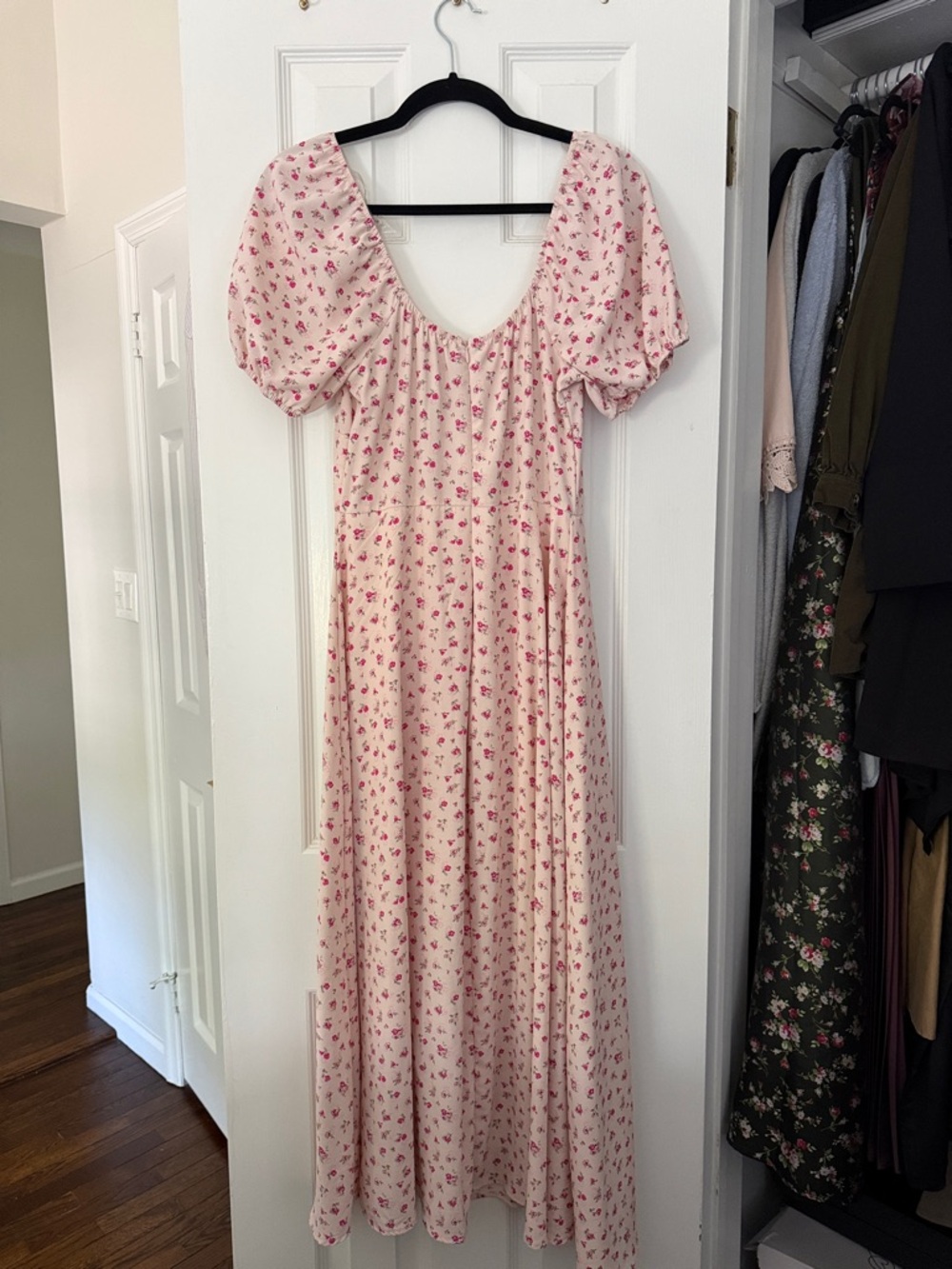 Altar'd State Pink Floral Puff Sleeve Maxi Dress - Picture 5 of 5